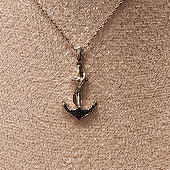 Sterling Silver Anchor Necklace - Picture 4 of 5